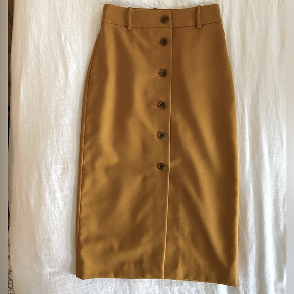 WILFRED Mustard Yellow Midi Skirt - Picture 2 of 4